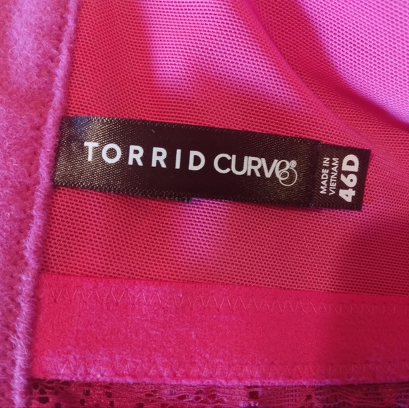 nwt torrid curve wire free lightly lined pink fuschia bra 46D - Picture 5 of 7